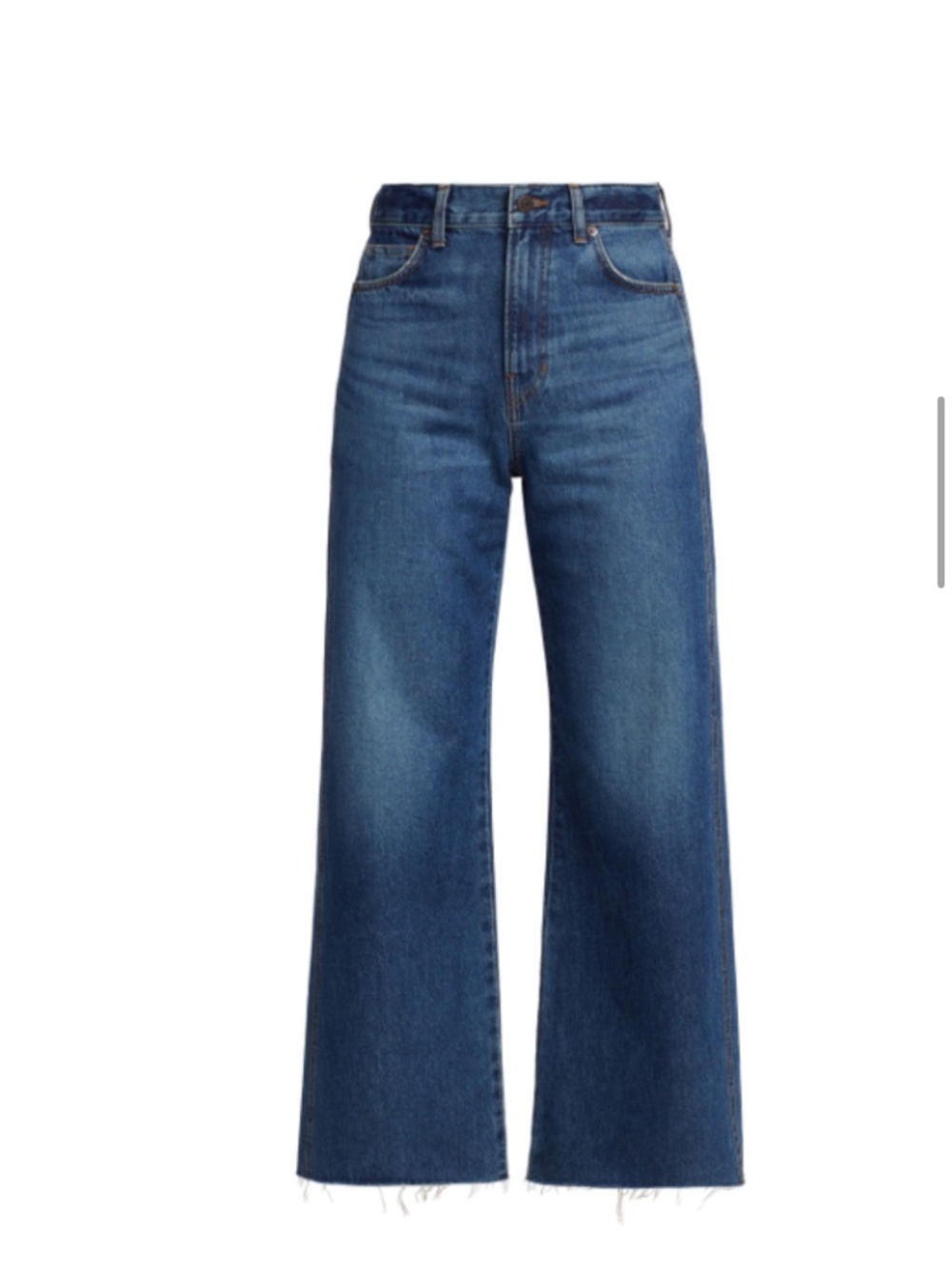 Veronica Beard Taylor Wide Leg Raw Hem Jeans